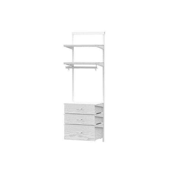 Everbilt Genevieve 8 ft. White Adjustable Closet Organizer Long Hanging Rod  with Double Shoe Rack and 10 Shelves 90502 - The Home Depot