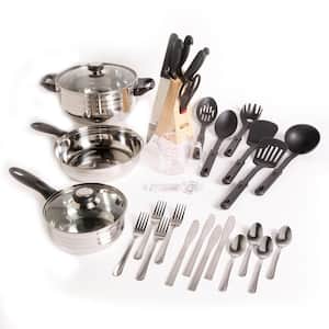Total Kitchen Lybra 32-Piece Stainless Steel Cookware Set