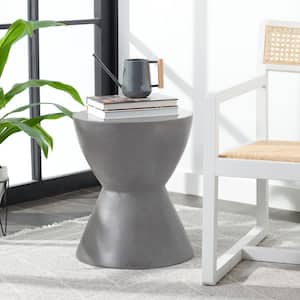 Athena Dark Gray Round Stone Indoor/Outdoor Accent Table