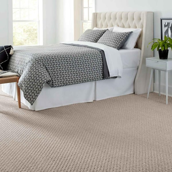 Shiloh Point  - Poised Taupe - Brown 40 oz. Triexta Pattern Installed Carpet