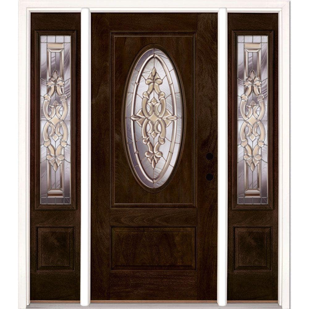 67.5 in.x81.625in.Silverdale Zinc 3/4 Oval Lt Stained Chestnut Mahogany Lt-