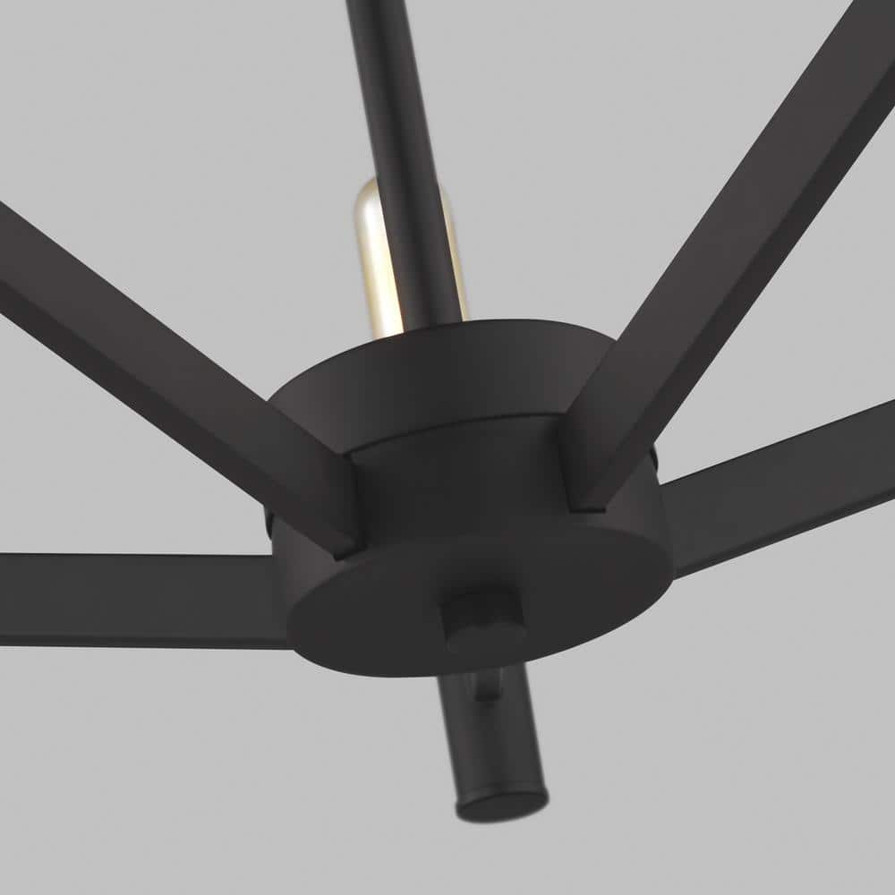 Midnight Black 18" 5-Light Semi-Flush Mount Ceiling Fixture