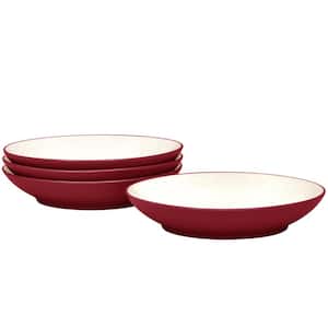Colorwave Raspberry 9 in., 35 fl.oz (Cherry) Stoneware Coupe Pasta Bowls, (Set of 4)