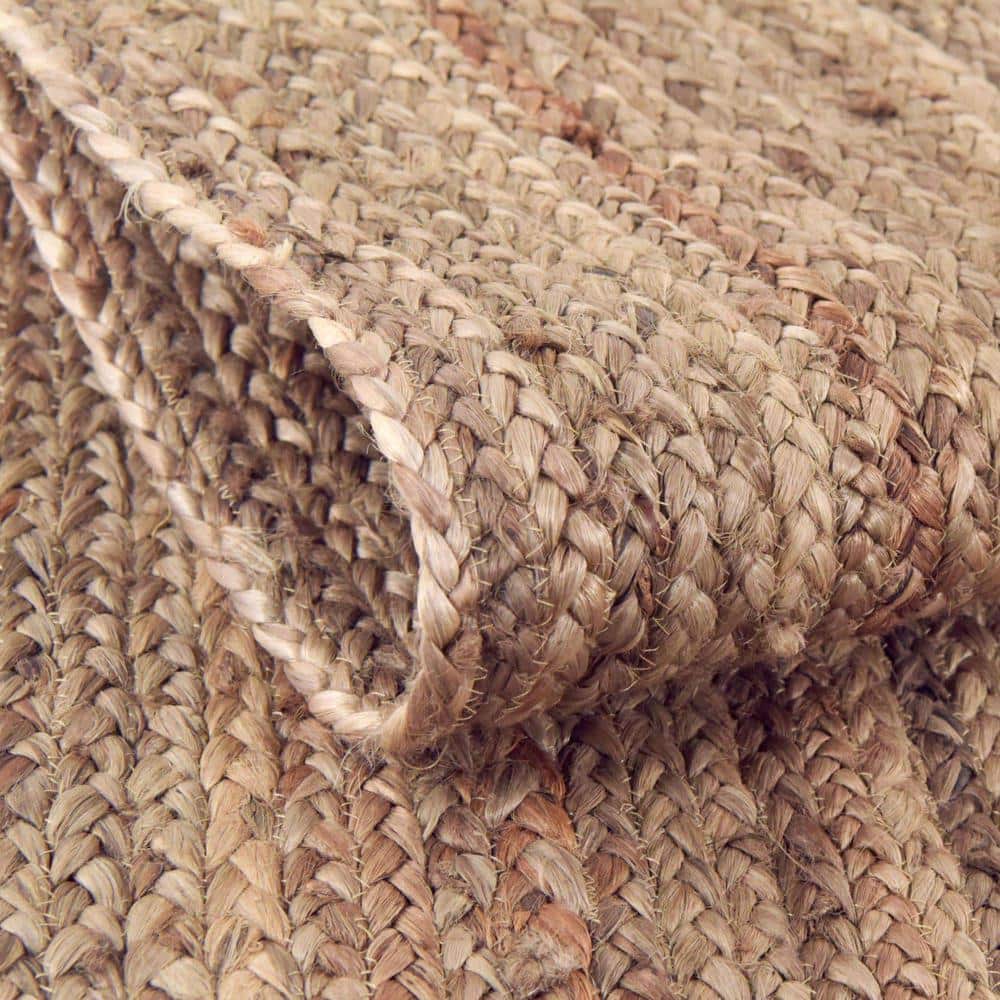 Handmade Eco-Friendly Braided Jute & Cotton Rug 3' x 5' - Natural Brown