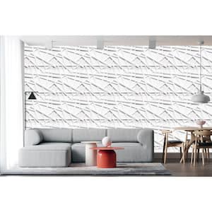 Falkirk Ross 2/25 in. x 19.7 in. x 19.7 in. White PVC Trusan 3D Decorative Wall Panel 5-Pack