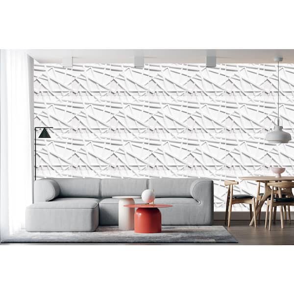 Falkirk Ross 2/25 in. x 19.7 in. x 19.7 in. White PVC Trusan 3D Decorative Wall Panel 5-Pack