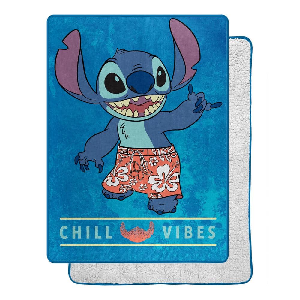 Lilo and Stitch Kids Twin Blanket, 62 x 90, Microfiber, Blue, Disney