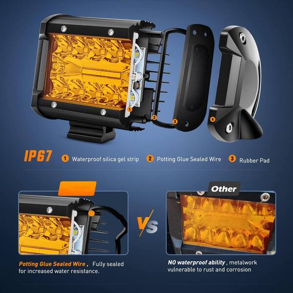 2 Or 4 Pack 4-Inch LED Work Light Bar – Flood/Spot Combo – 18W 6000K 1800LM – Offroad ATV