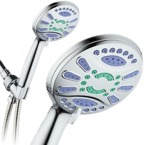 Antimicrobial 6-Spray 4.3 in. High Pressure Single Wall Mount Handheld Adjustable Shower Head in Chrome