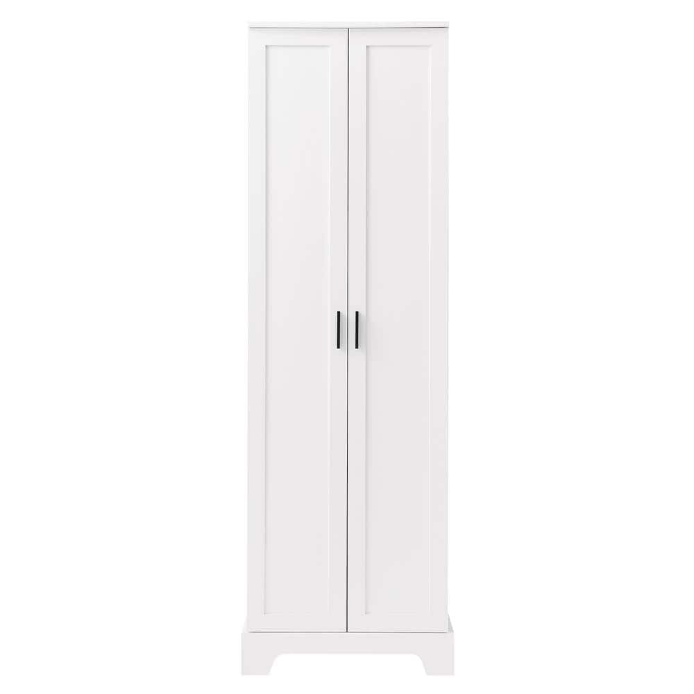 JimsMaison 23 in. W x 17 in. D x 71 in. H White MDF Linen with