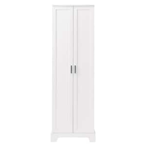 23 in. W x 17 in. D x 71 in. H White MDF Linen Cabinet with Two Doors