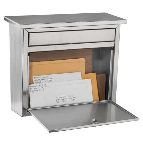 Maya Locking Stainless Steel Wall Mount Mailbox Maya Locking Stainless Steel Wall Mount Mailbox