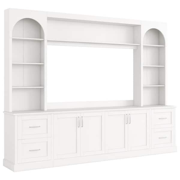 Harper & Bright Designs White Modern Arched Entertainment Center