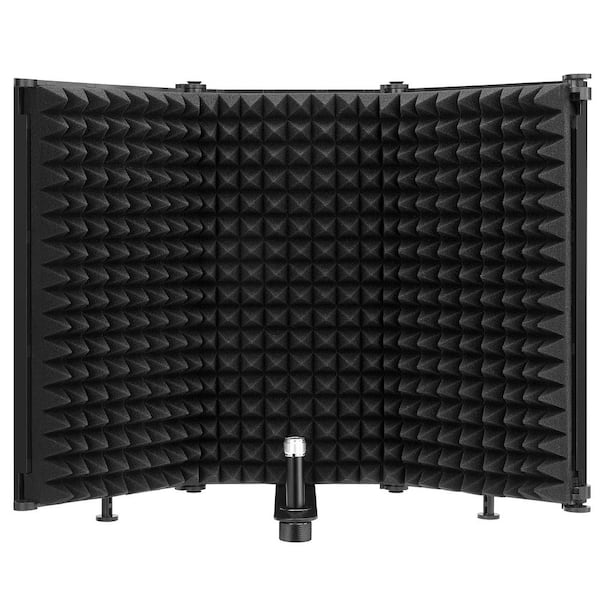 Laybus 17.8 in. x 12.8 in. Microphone Isolation Shield, Foldable Mic Shield with Triple Sound Insulation, Enduring and Safety