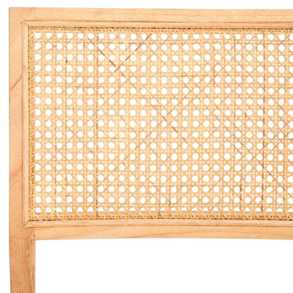 Beige and Natural High Back Rattan Cane Dining Side Chair