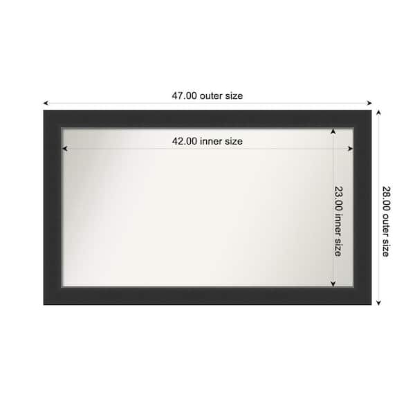 Amanti Art Corvino Black 47 in. x 28 in. Custom Non-Beveled Wood Framed Bathroom Vanity Wall Mirror