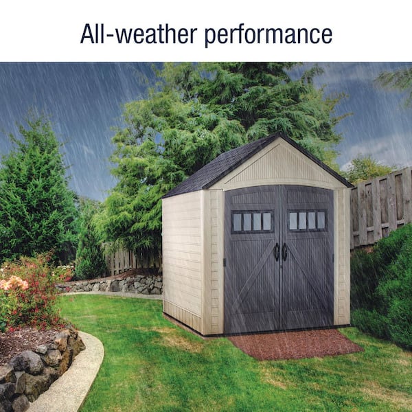 Rubbermaid 7-ft. X 7-ft. Roughneck Brown Gable Resin Outdoor