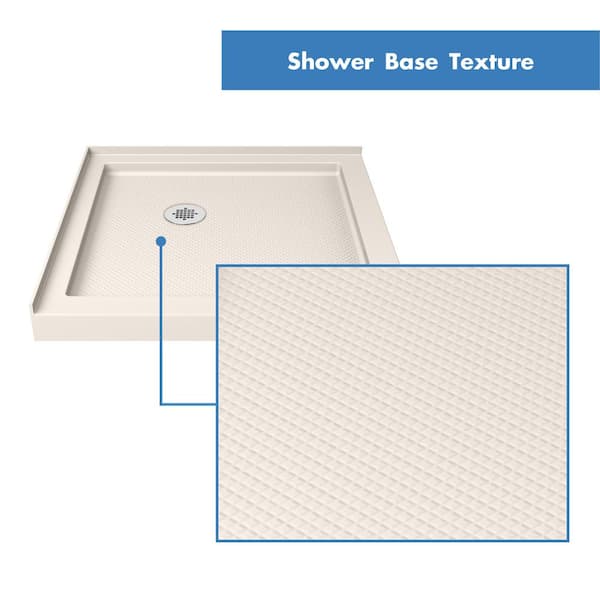 Flex 36 in. D x 36 in. W x 74.75 in. H Framed Corner Pivot Shower Enclosure in Brushed Nickel and Biscuit Shower Base