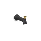 Occasion 8 in. Diverter Bath Spout Wall-Mount with Straight Design in Matte Black Wall-Mount with Moderne Brass
