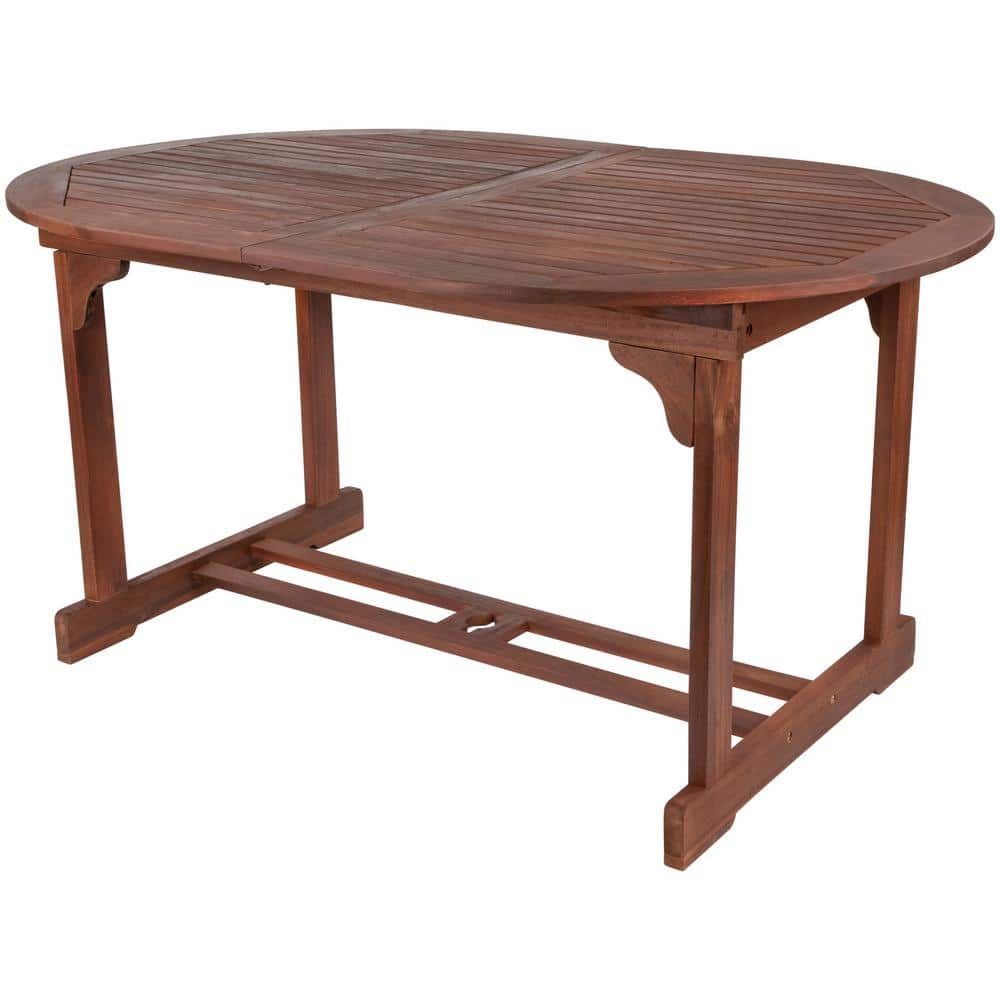 Oval Folding Acacia Wood Outdoor Patio Dining Table