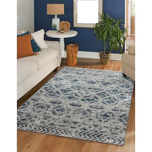 Blue 3 ft. x 5 ft. Livigno 1243 Transitional Geometric Area Rug