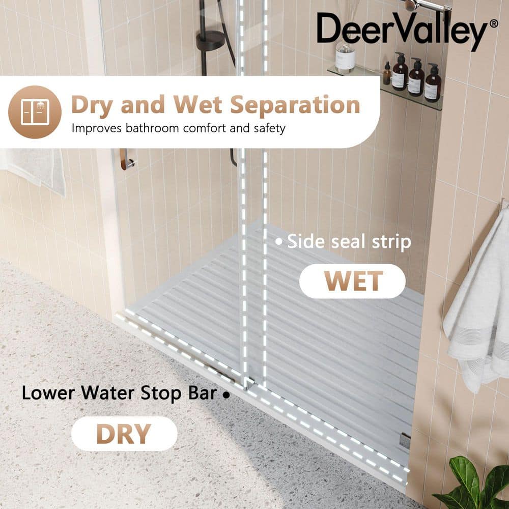 Concord 60" Frameless Sliding Shower Door with Chrome Finish