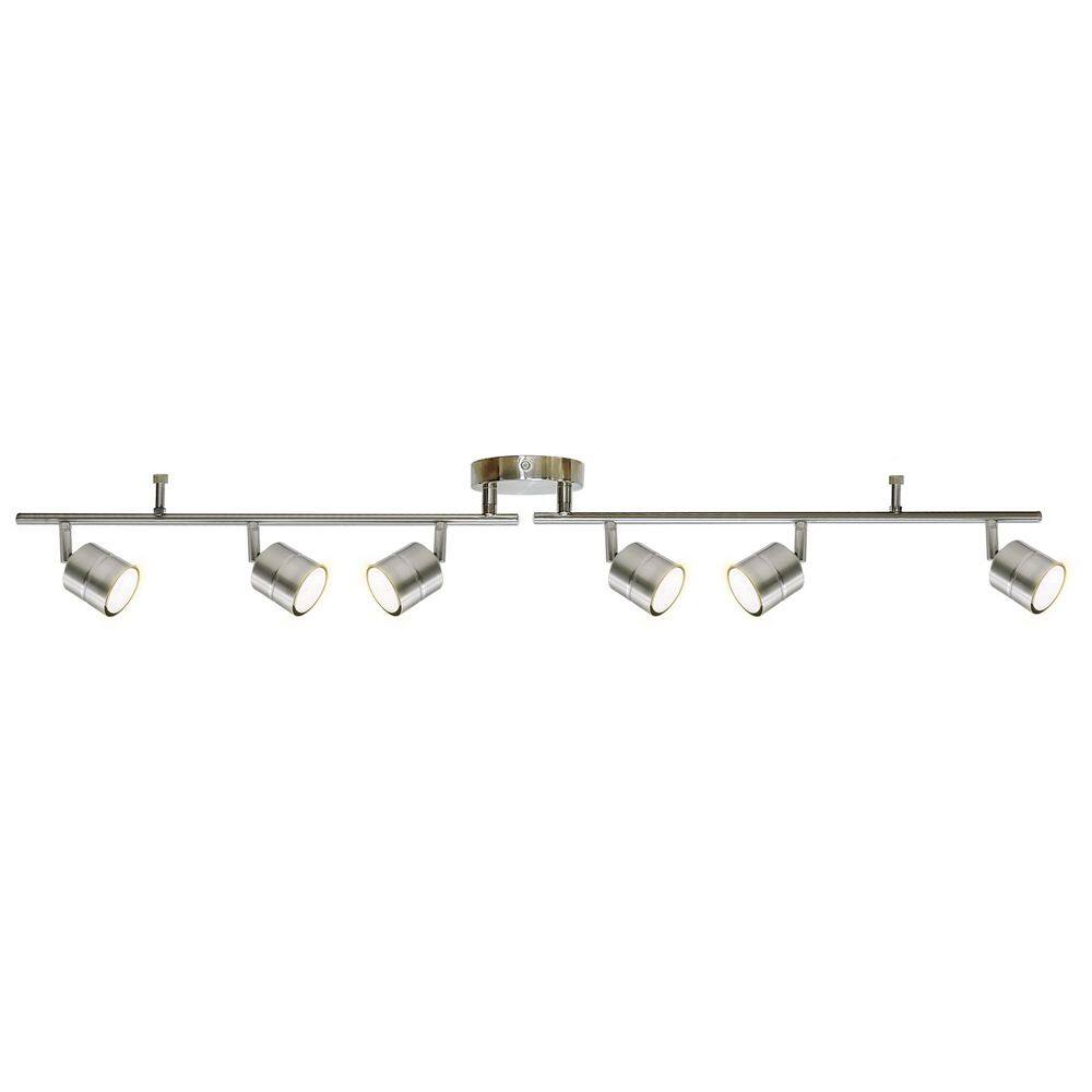 3.7 ft. 6-Light Brushed Nickel Integrated LED Ceiling Mounted Hardwired Track Lighting Kit with Round Spotlight Head price history on PriceWatchPro
