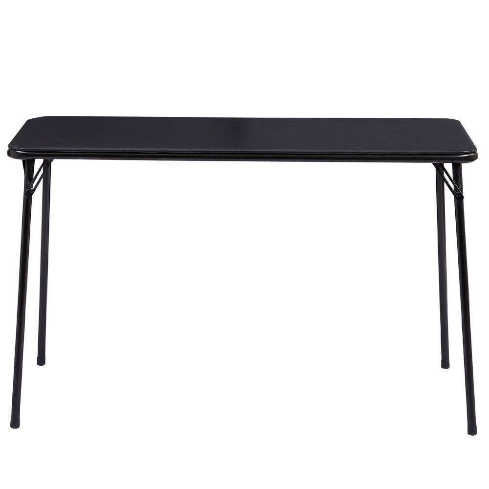 47.2'' Black Metal Foldable Card Table with MDF Top