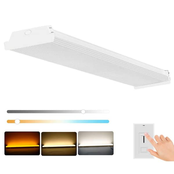 4 ft. Super Bright 6000 Lumens Integrated LED White Low Profile Wraparound Light Fixture 3000K/4000K/5000K Adjustable