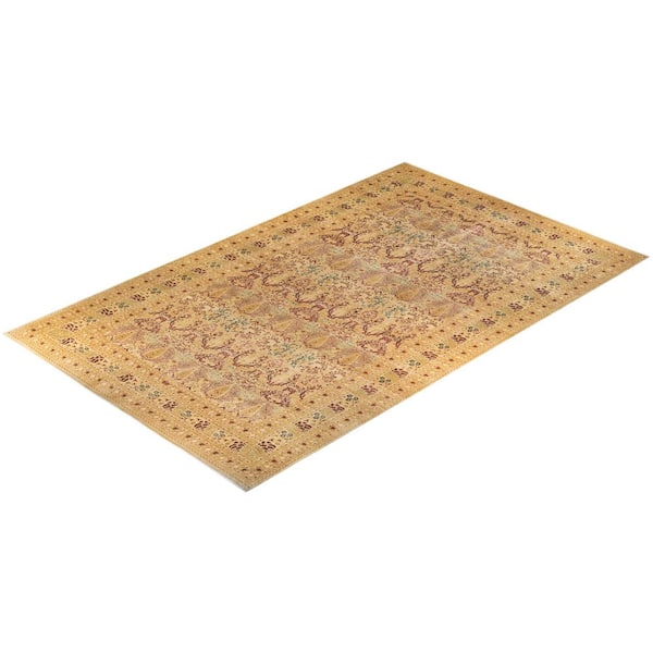 Mogul Traditional Ivory 12 ft. 1 in. x 19 ft. Oriental Area Rug