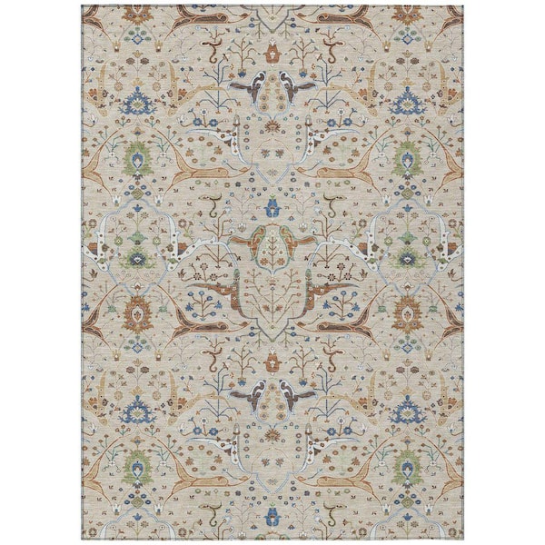 Chantille Machine Washable Indoor/Outdoor Abstract ACN2250 Beige 8 ft. x 10 ft. Area Rug