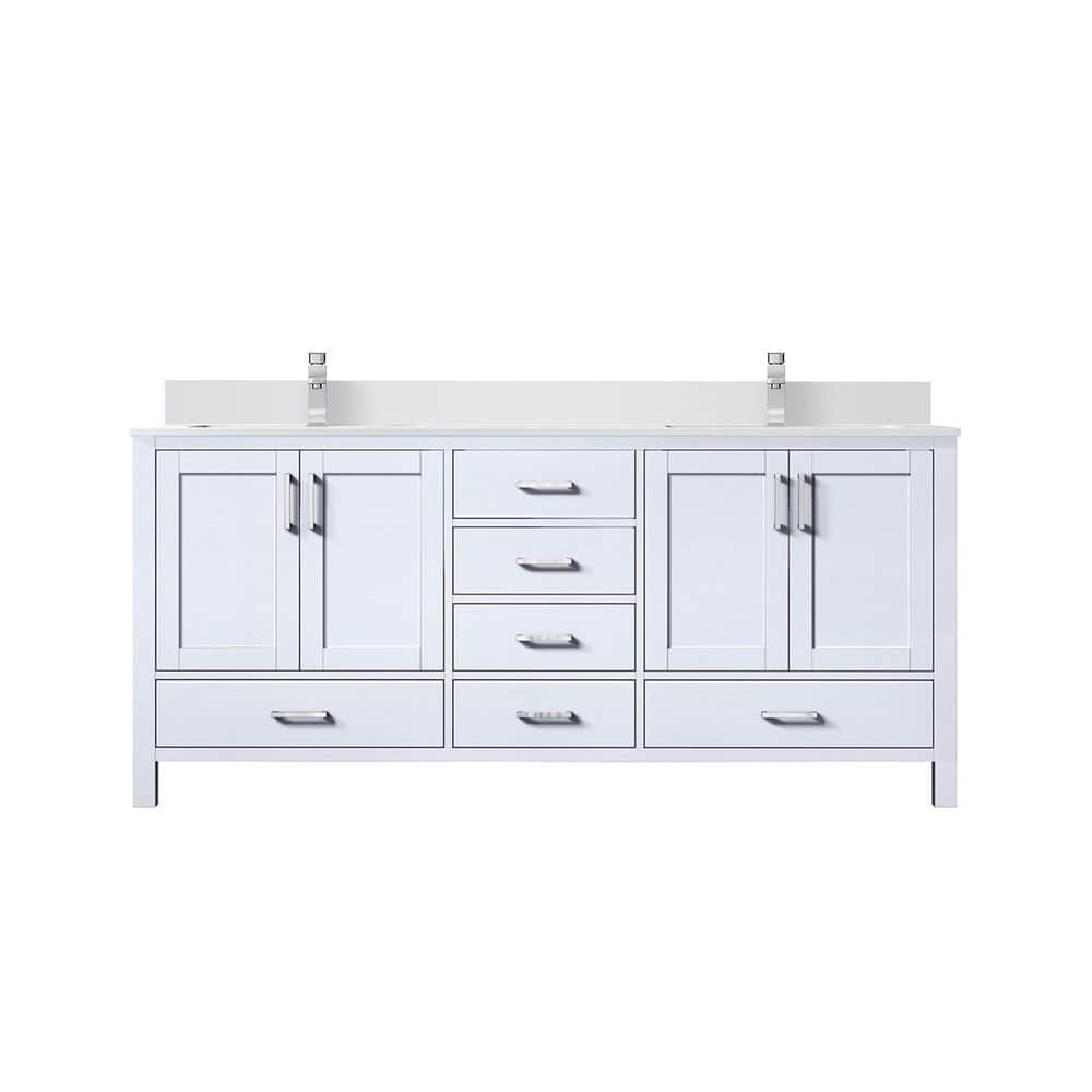 Jacques 72 in. W x 22 in. D White Double Bath Vanity with White Quartz Top, and Faucet Set price history on PriceWatchPro