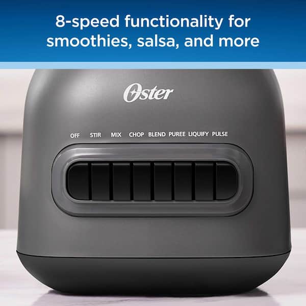 Oster 48 oz. 8-Speed Gray Blender with Boroclass Glass Jar and