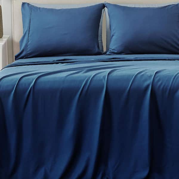 FRESHFOLDS Ocean Superior 4-Piece Rayon Derived from Bamboo Blend Sheet Set