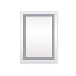 20 in. W x 28 in. H Rectangular Frameless Wall Mounted LED Bathroom Vanity Mirror with 3 Colors Light Touch Button