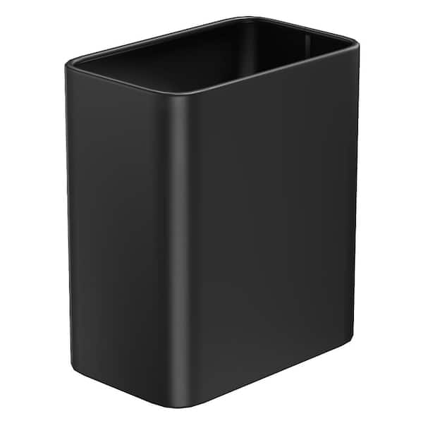 2.1 Gallon Matte Black Stainless Steel Open-Top Wastebasket for Bathroom, Office and Under-Desk Use