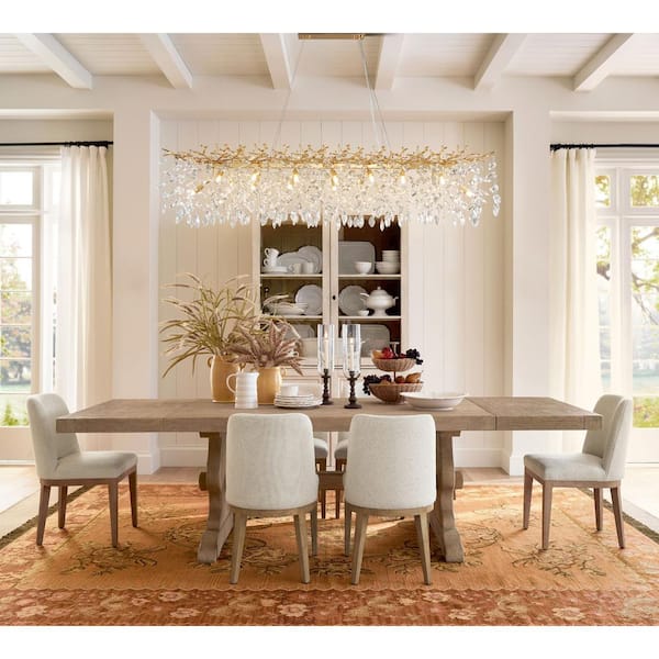YUYI Modern Chandelier 60 in.16-Lights Gold Luxury Crystal Linear Chandelier for Dinning Room, Kitchen Island, Foyer, Bedroom YXDOE62409 YUYI Modern Chandelier 60 in.16-Lights Gold Luxury Crystal Linear Chandelier for Dinning Room, Kitchen Island, Foyer, Bedroom YXDOE62409