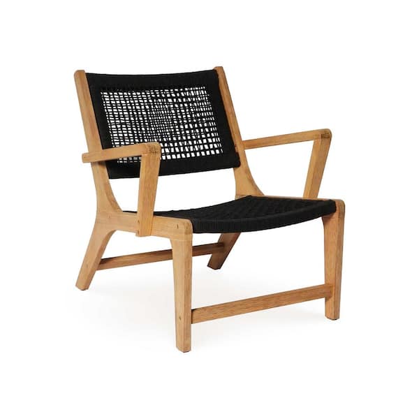 MADE 4 HOME Lisbon Eucalyptus Solid Wood Arms Outdoor Lounge Chair Set With  Separated Ottoman in Black 133-1664-010 - The Home Depot | Gartenmöbelsets