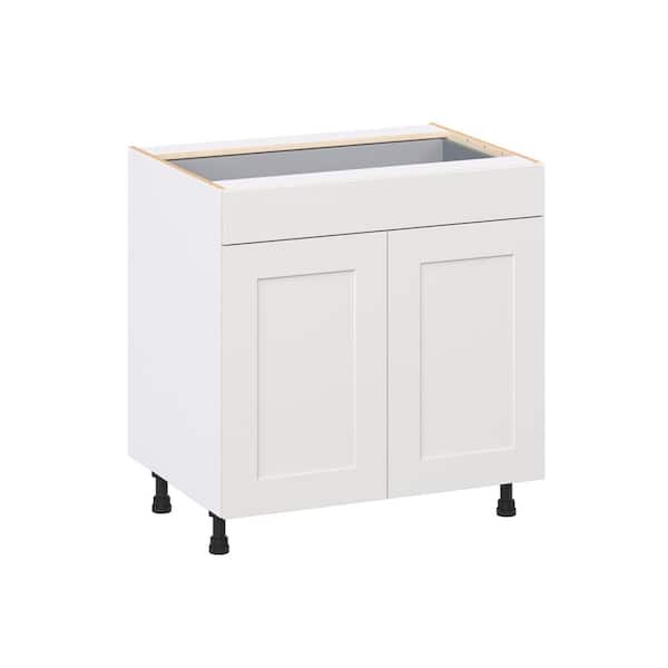 Roseland 33 in. W x 24 in. D x 34.5 in. H Assembled Shaker Base Kitchen Cabinet in Warm White with Drawers