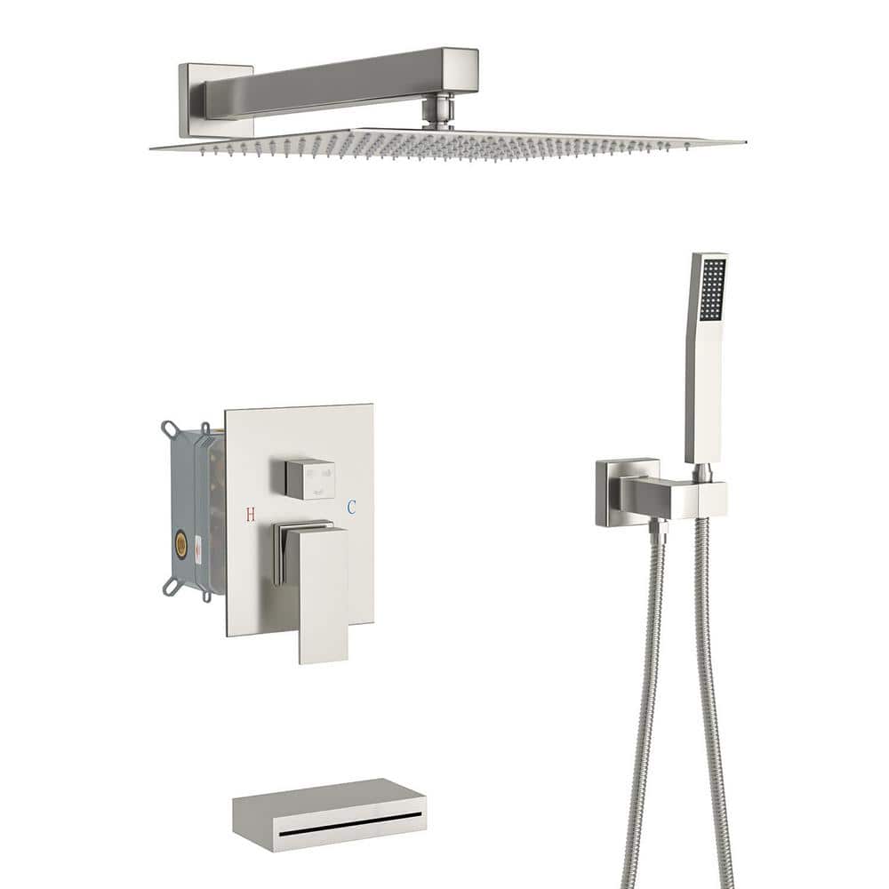 12 in. Single Handle 1-Spray Tub and Shower Faucet 1.8 GPM with Shower Head
