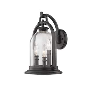 North Haven 3-Light English Bronze with Clear Glass Outdoor Wall Lantern Sconce
