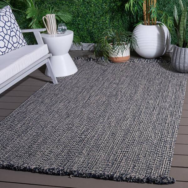 Braided 4 x 6 Navy Textured Washable Area Rug