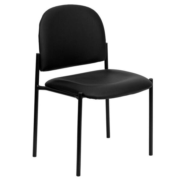 Carnegy Avenue Vinyl Stackable Chair in Black