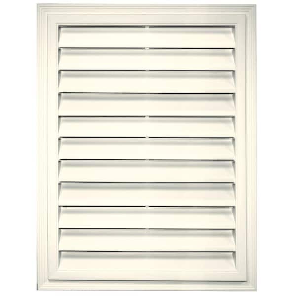 Builders Edge 20.2 in. x 26.2 in. Rectangular Beige/Bisque Plastic Built-in Screen Gable Louver Vent