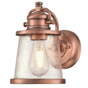 Emma Jane 1-Light Washed Copper Outdoor Wall Lantern Sconce