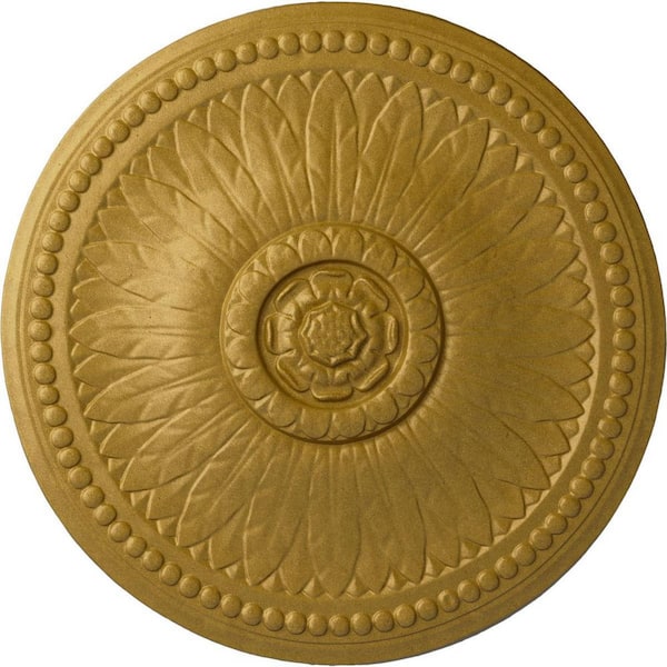 Ekena Millwork 18-1/8 in. x 3/4 in. Bailey Urethane Ceiling Medallion (Fits Canopies upto 4 in.) Hand-Painted Pharaohs Gold