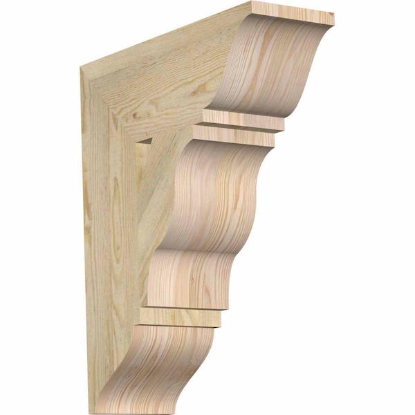 Ekena Millwork 6 in. x 22 in. x 18 in. Douglas Fir Funston Traditional Rough Sawn Bracket