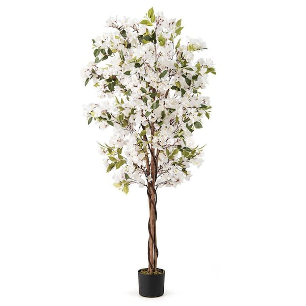 6 ft. Artificial Bougainvillea Tree w/910 Flowers 105 Leaves Real Wood Trunk