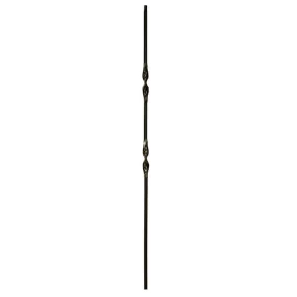 WM Coffman 44 in. x 1/2 in. Satin Black Double Ribbon Hollow Iron Baluster