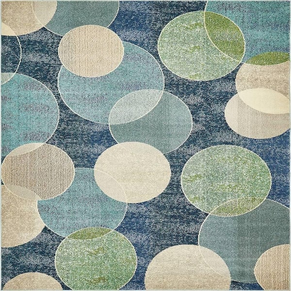 Unique Loom Chromatic Seaside Navy Blue 8' 0 x 10' 0 Area Rug